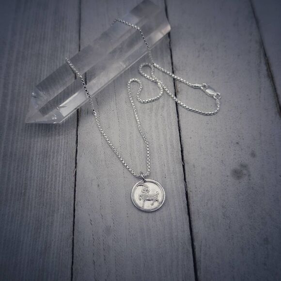 Chinese Zodiac Year of The Goat Pendant Necklace Sterling Silver - Picture 3 of 8